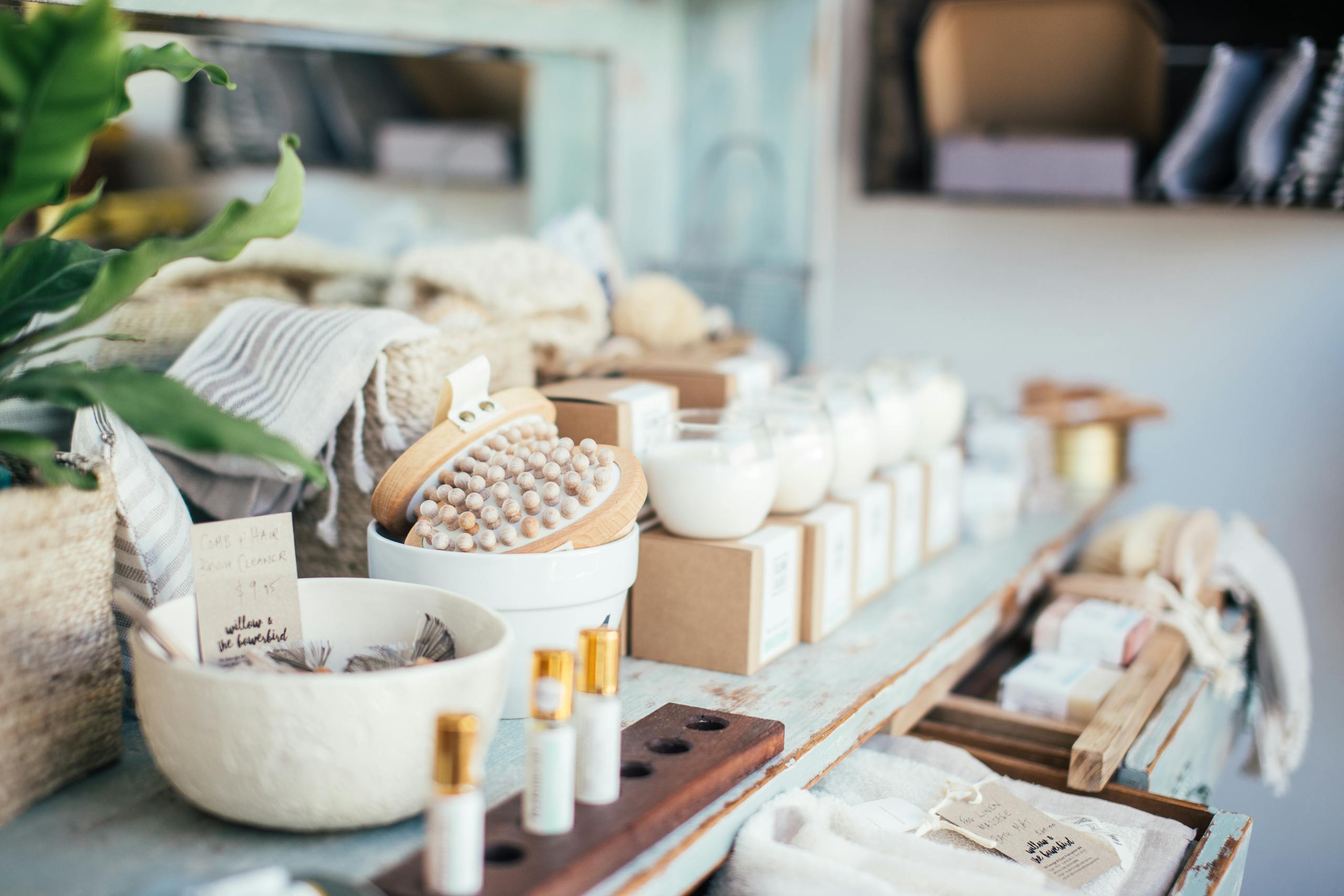 Flat lay of BIODANCE self-care beauty products arranged on a clean vanity, featuring collagen masks and skincare essentials that promote glowing, hydrated skin and anti-aging benefits.