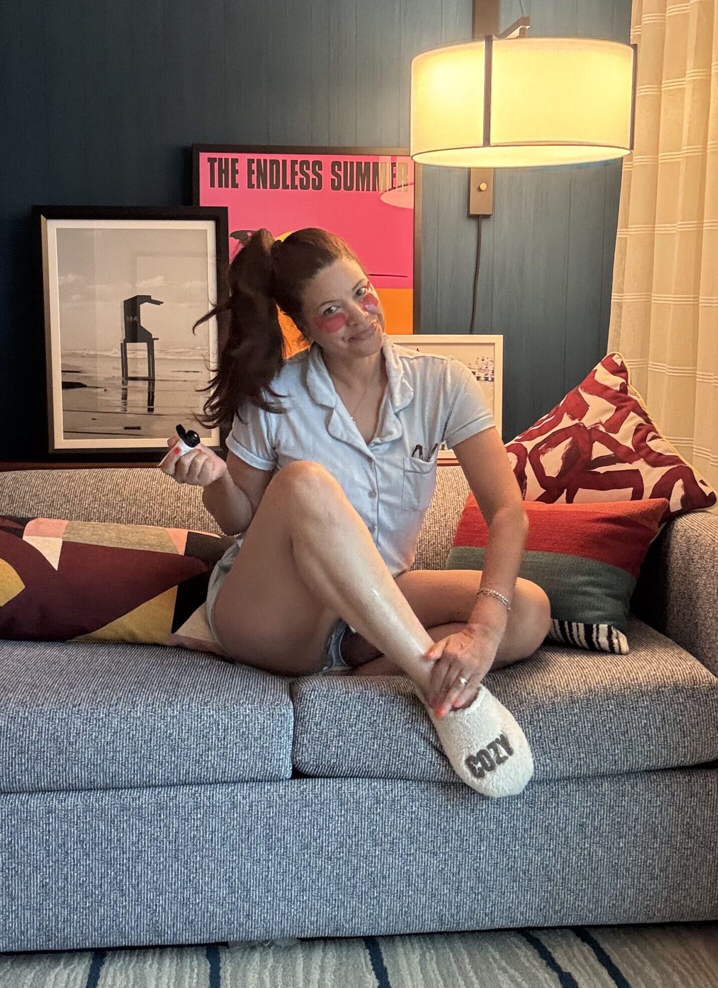 black woman in pajama set